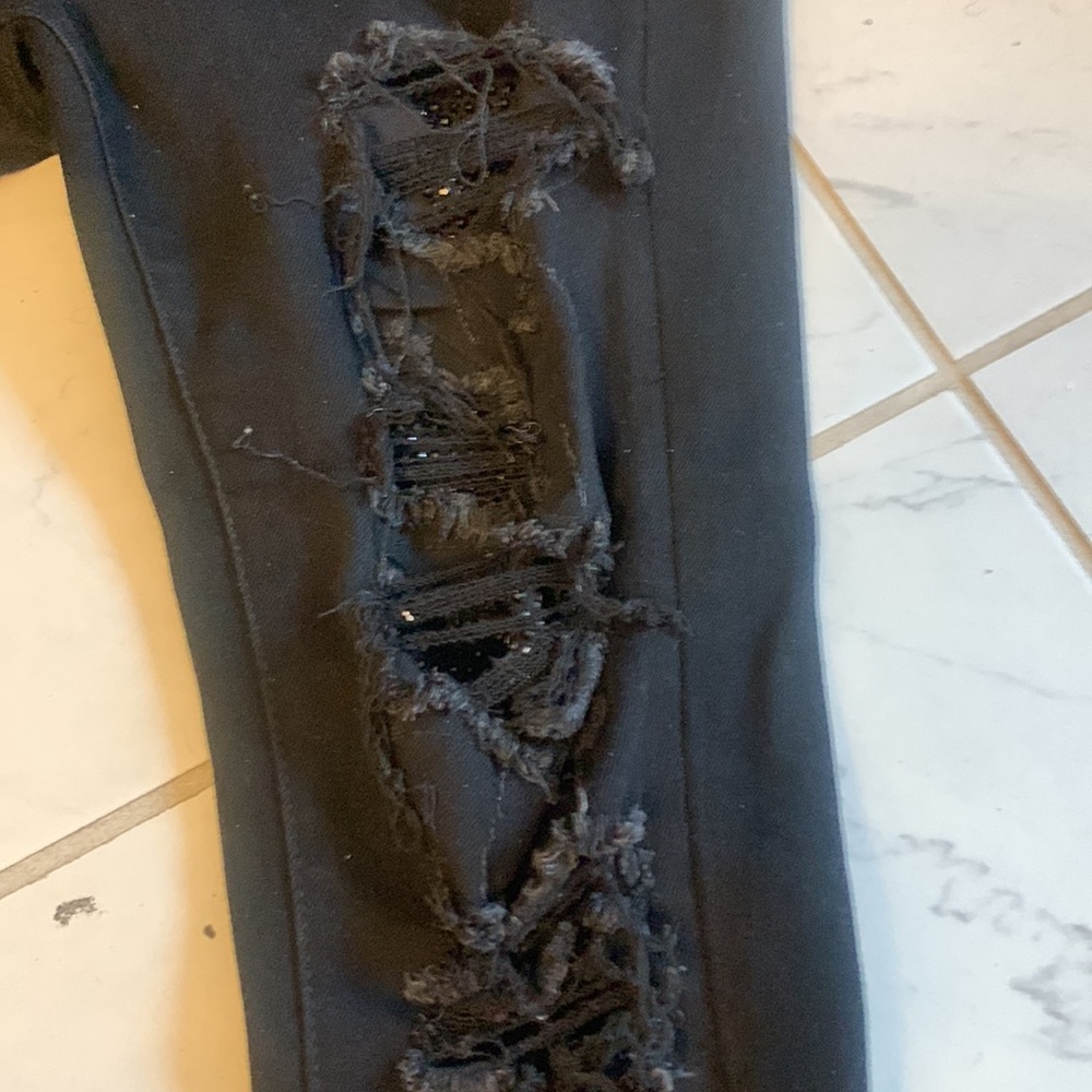 MNML Ripped Rhinestone Denim 33 - Picture 2 of 5